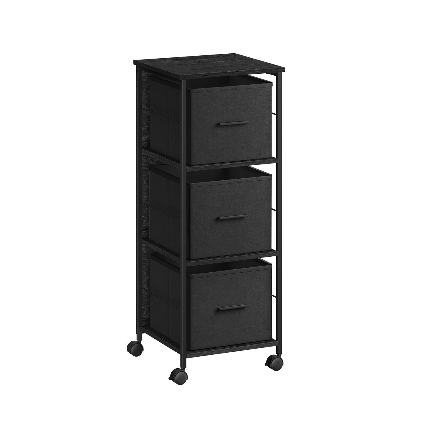 Caisson bureau mobile 3 tiroirs marron rustique noir