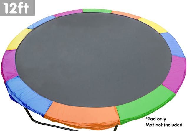 NNEDPE Trampoline 12ft Replacement Outdoor Round Spring Pad Cover - Rainbow