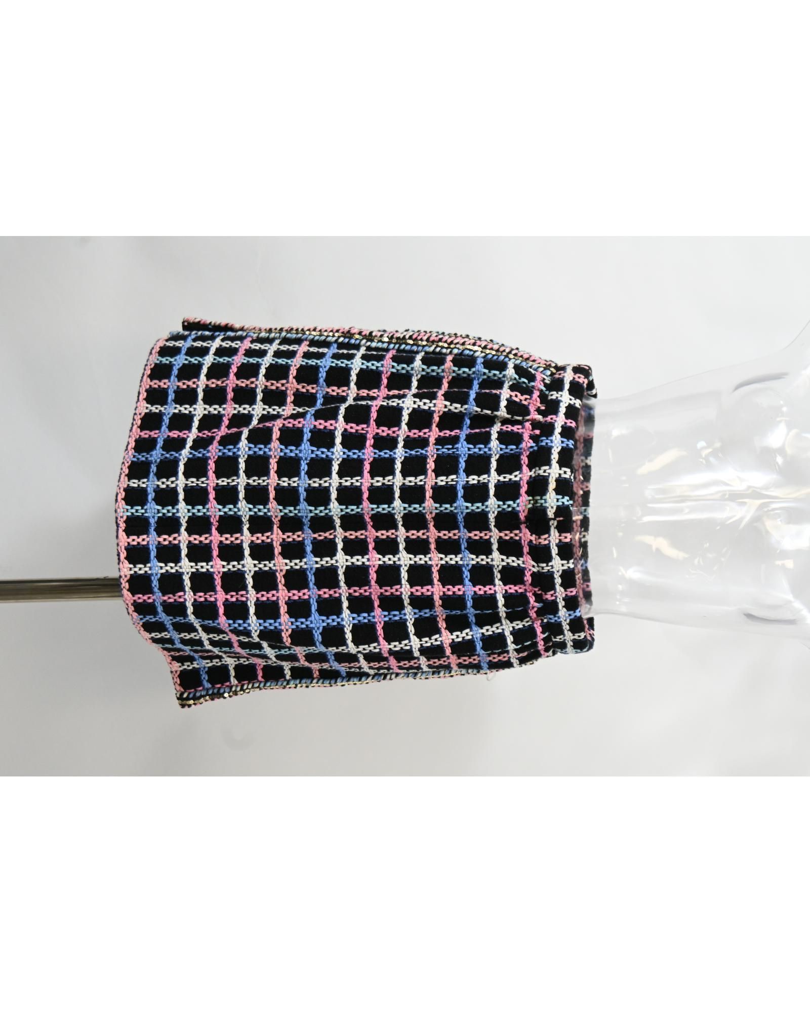 Chanel Preloved Tweed Mini Skirt Embellished Side Wo - Multicolor |