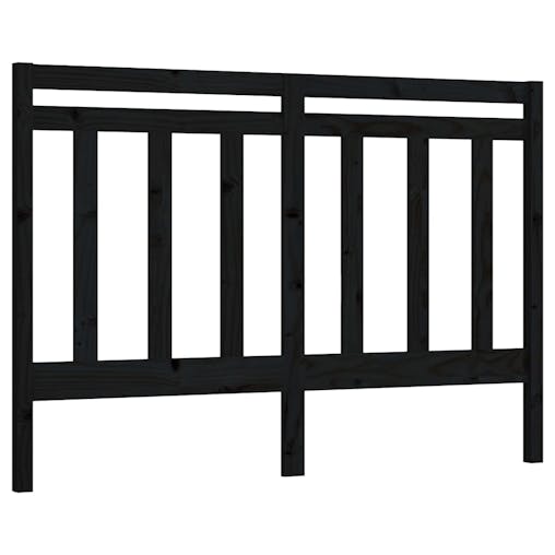 NNEVL Bed Headboard Black 141x4x100 cm Solid Wood Pine