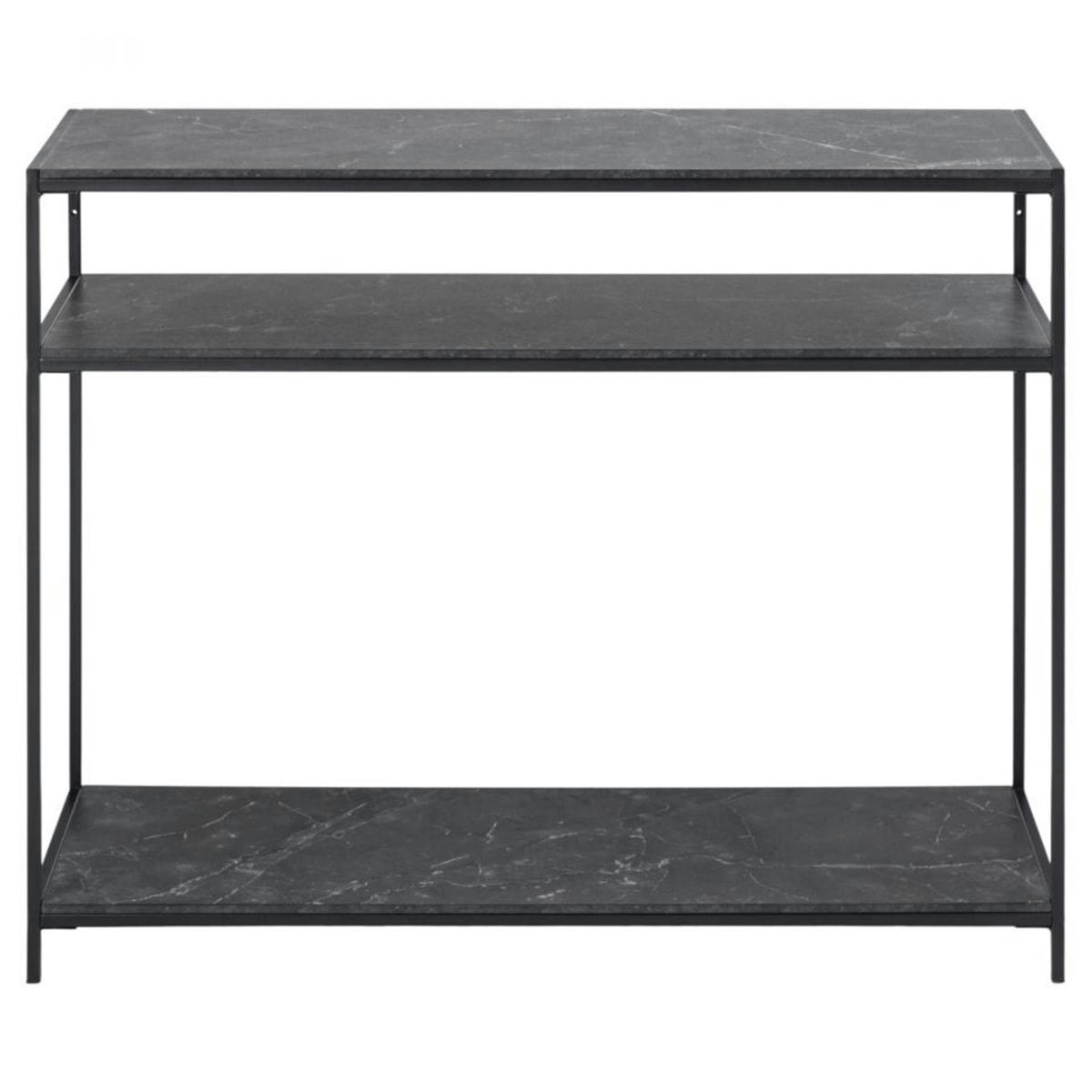 INFINITIX - Console 3 plateaux effet marbre noir