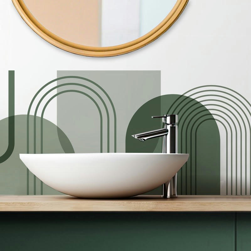 ARCHE VERT - Bandeau PVC lot de 2 : L 70cmxH 30cm Vert Vintage