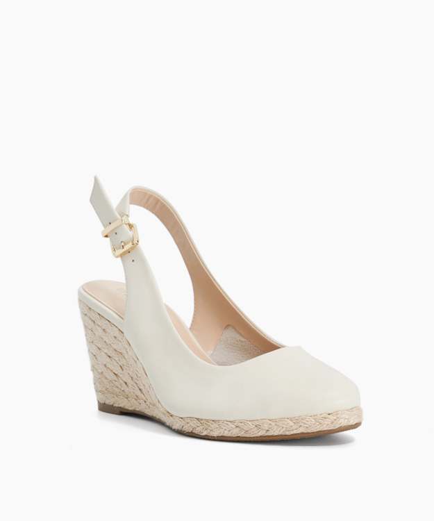 Capable Ecru - Leather Jute Wedge Heel Sandals