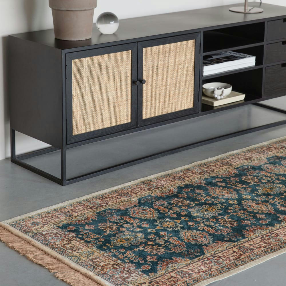 RAZ II - Tapis de couloir persan vert 240x80 cm