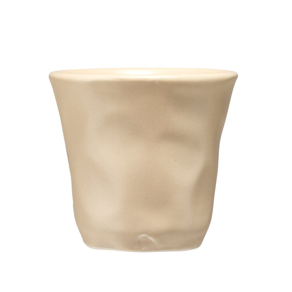 Tasse expresso 10cl forme organique céramique beige Ø6xH6,3cm