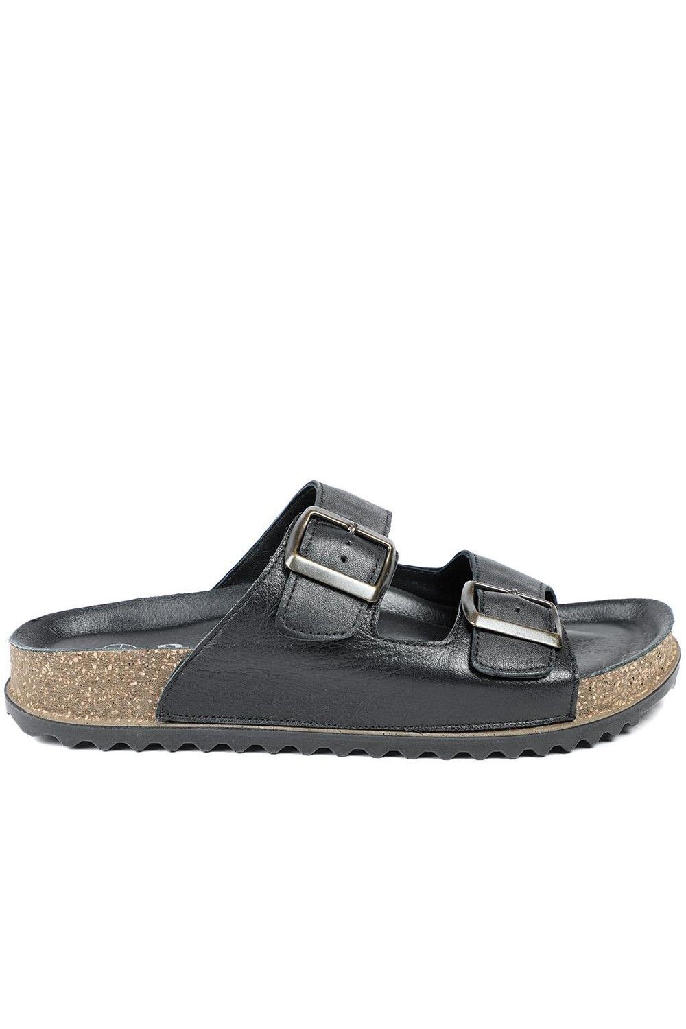Pavers Leather Dual Buckle Fastening Sandals