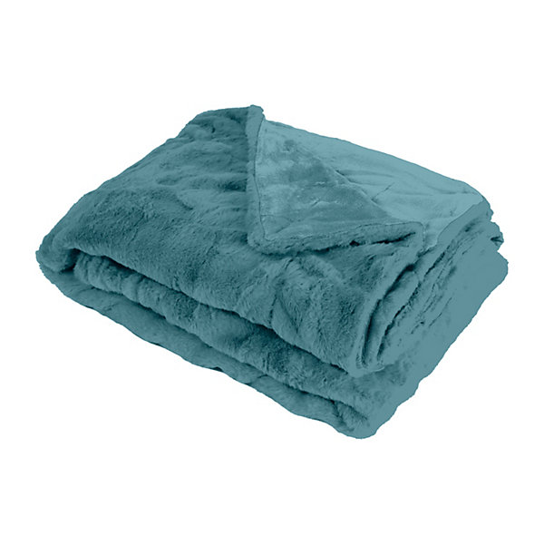 Couette Plaid bleue MINNOR 100% Polyester - 130x170 cm - SACASA