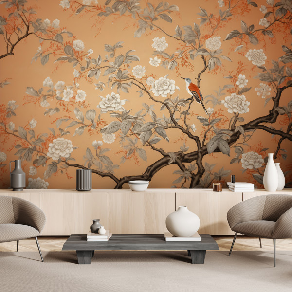 Feeby Fototapeta, Ptak Drzewo Chinoiserie 150x105