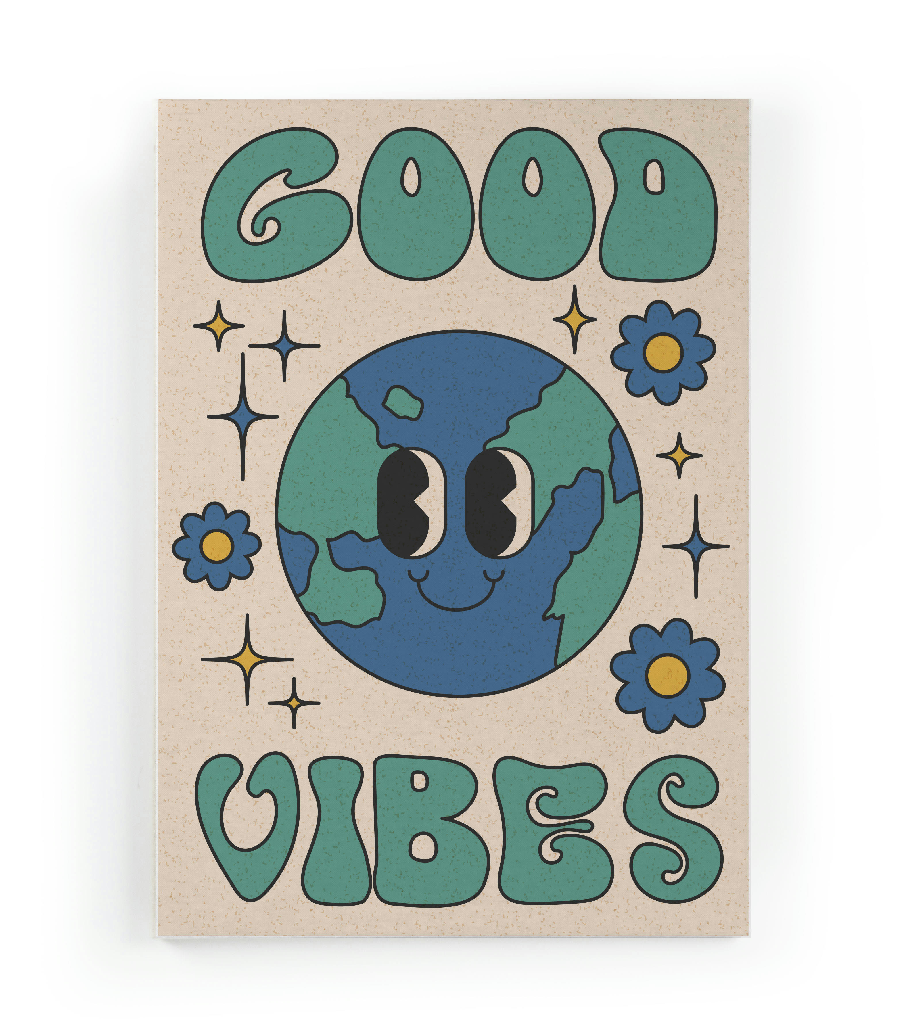 GOOD VIBES - Peinture sur toile 60x40 imprimé HD ondes positives