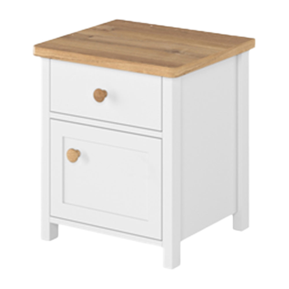 by fonQ Havin Nachtkastje - Wit / Nash Eiken
