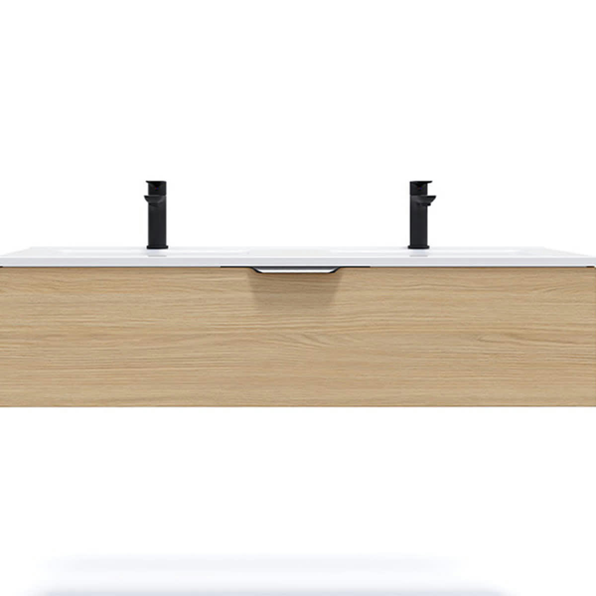 VENICE - Meuble salle de bain double vasque 120cm 1 tiroir Chêne