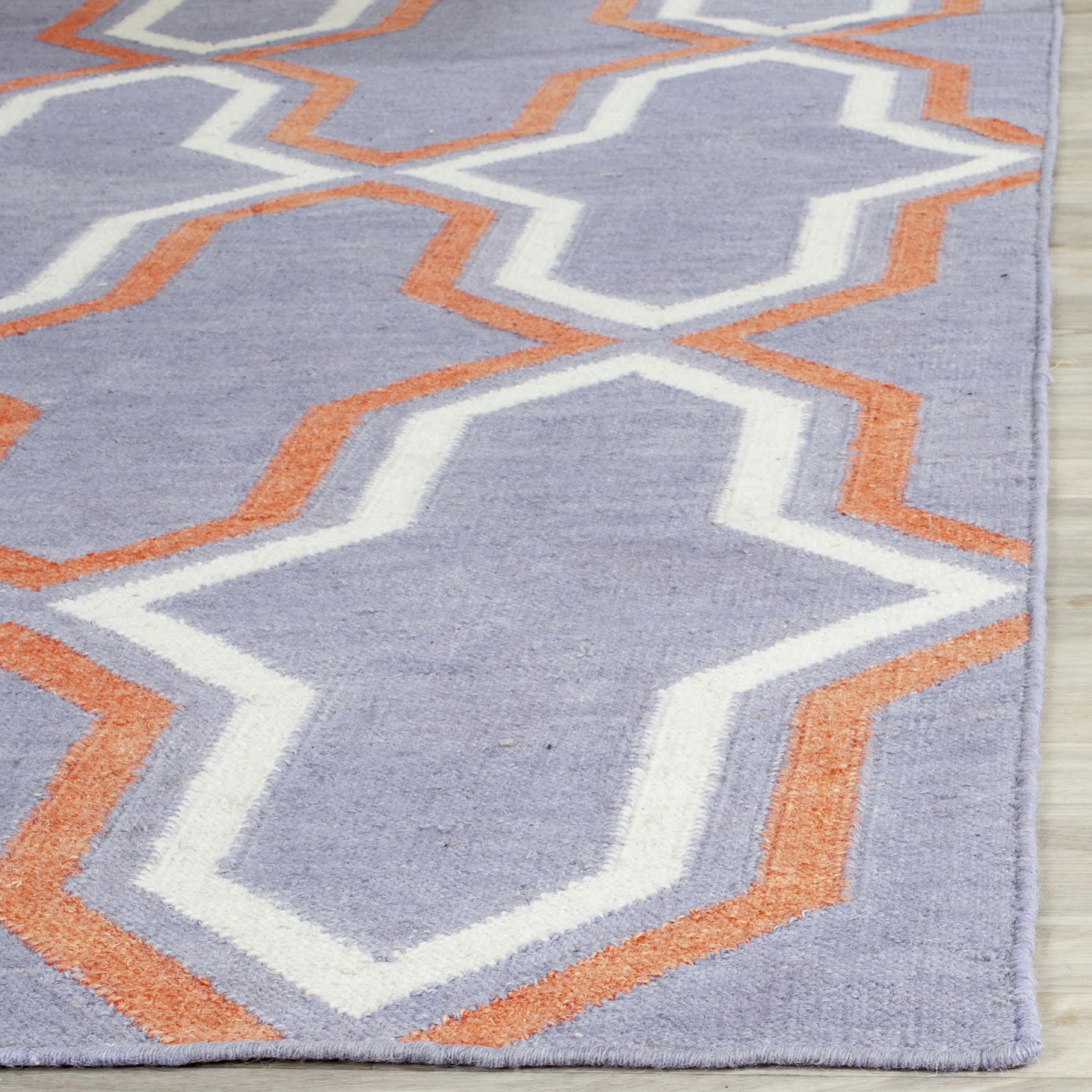DHURRIE - Tapis de salon interieur en violet & multicolore, 122 x 183 cm
