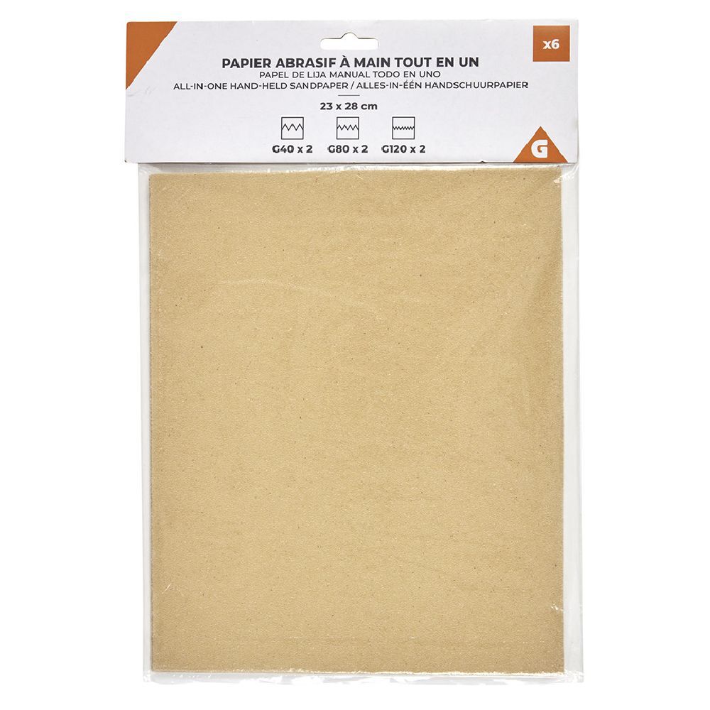 Papier à poncer x6