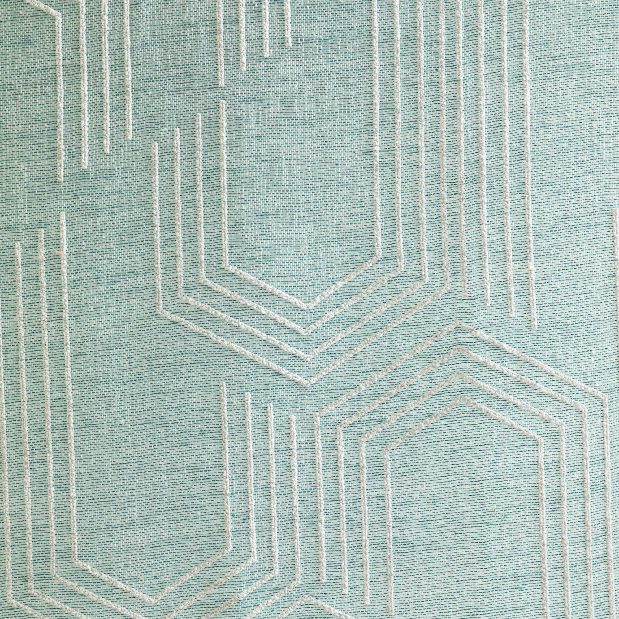 Vitrage passe-tringle motif géométrique