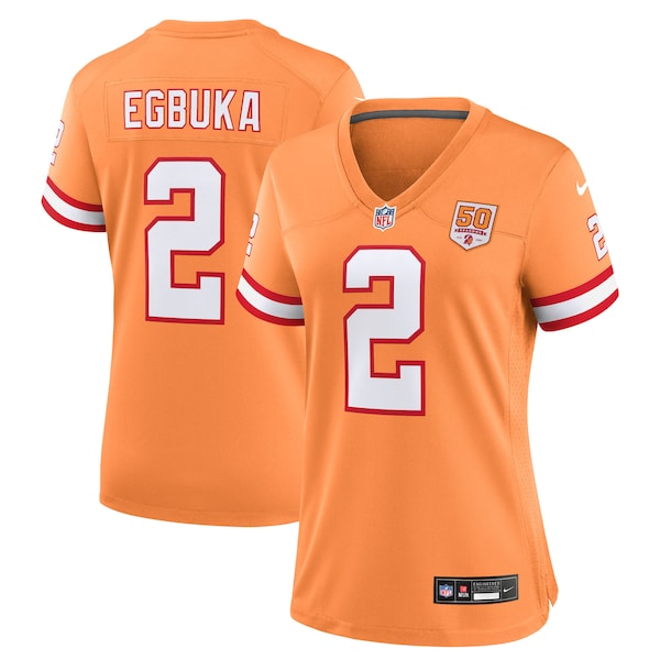 Emeka Egbuka  Tampa Bay Buccaneers Nike Women's Alternate 2 50th Season Game Jersey - Creamsicle/White/Red