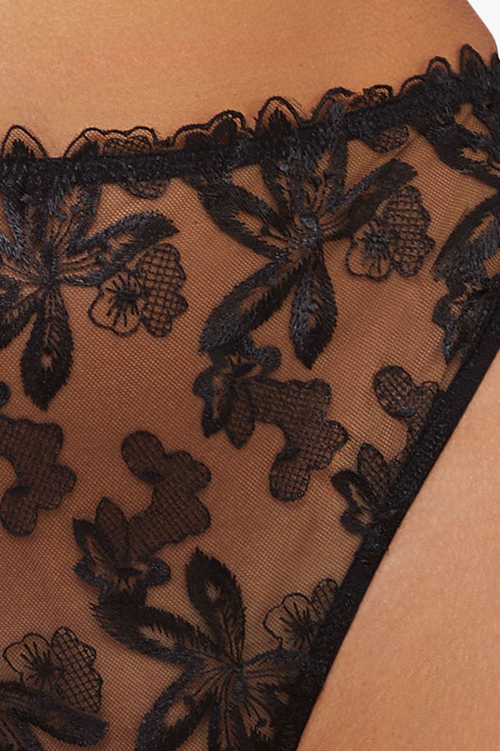 Wolf & Whistle Emilia Black Mesh Thong