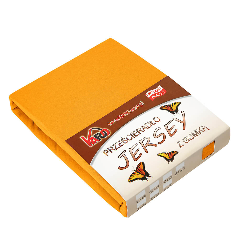 Prześcieradło jersey z gumką 70x140 pomarańczowe 050 KARO