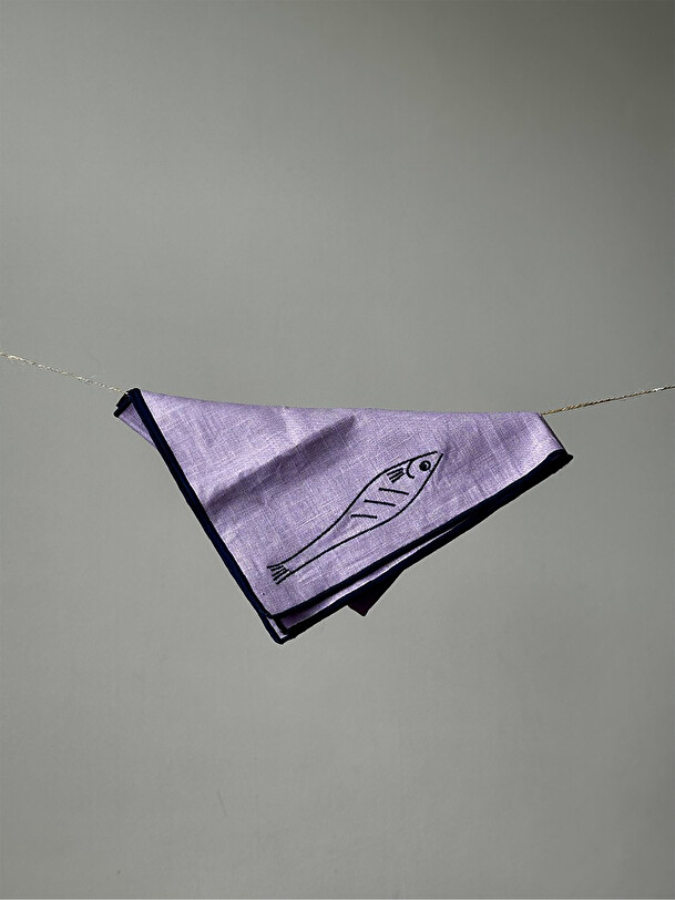 Lot de 2 serviettes fish violet - the eclectic lifestyle violet