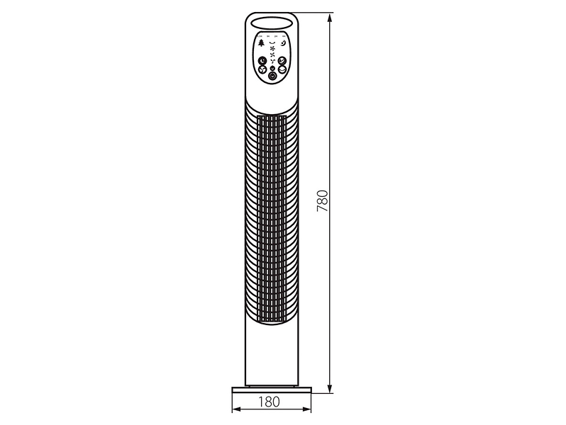 Wentylator kolumnowy z pilotem 78 cm srebrny