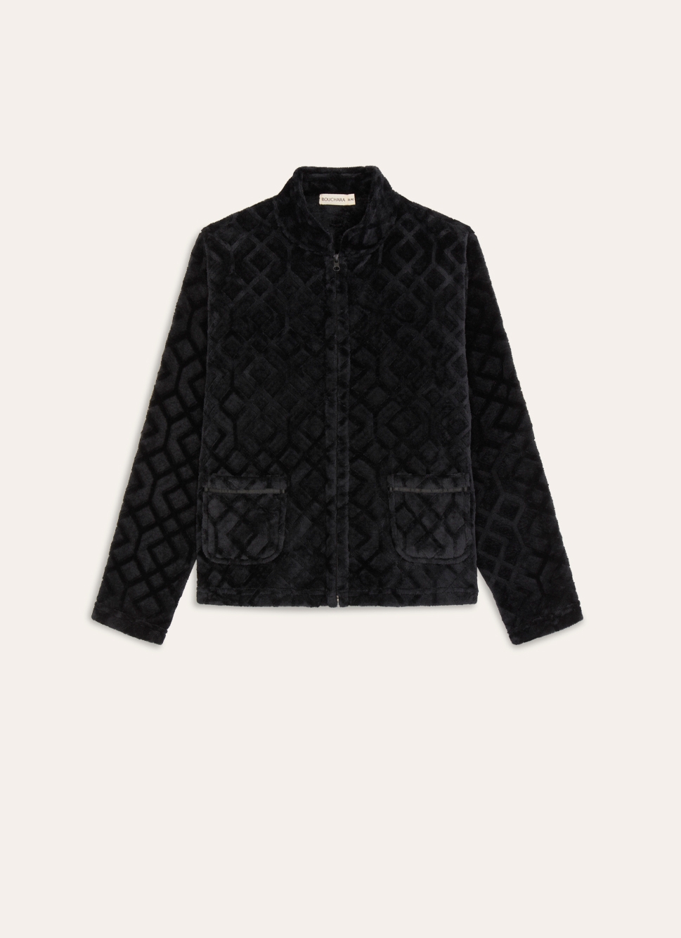 VESTE MANCHES LONGUES ZIPPÉE EN POLAIRE AUBERGINE