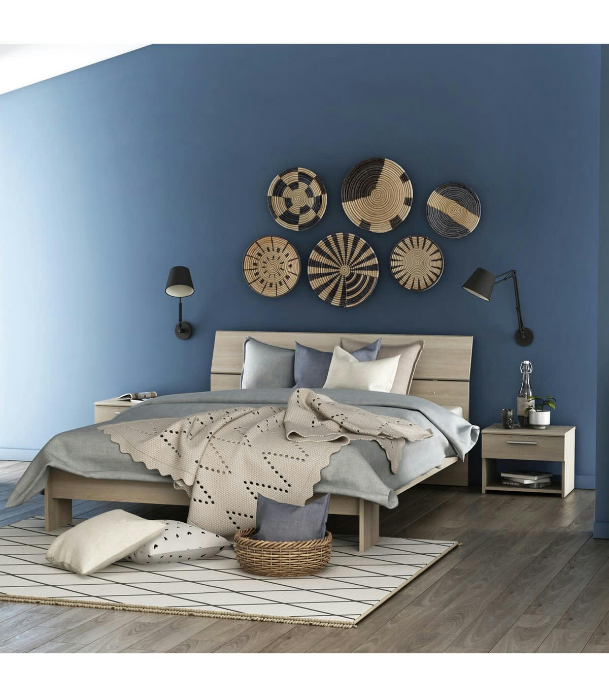 PRICY - Chevet 1 Tiroir L42,5 cm - décor Bois Clair