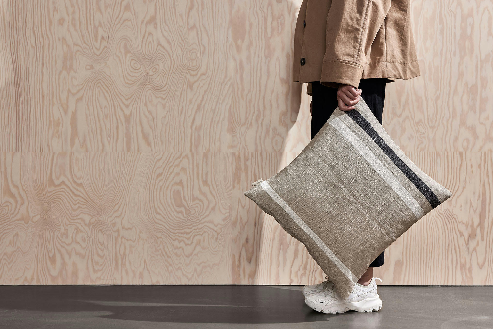 SOFUTO - Coussin carré marron en coton H50x50cm