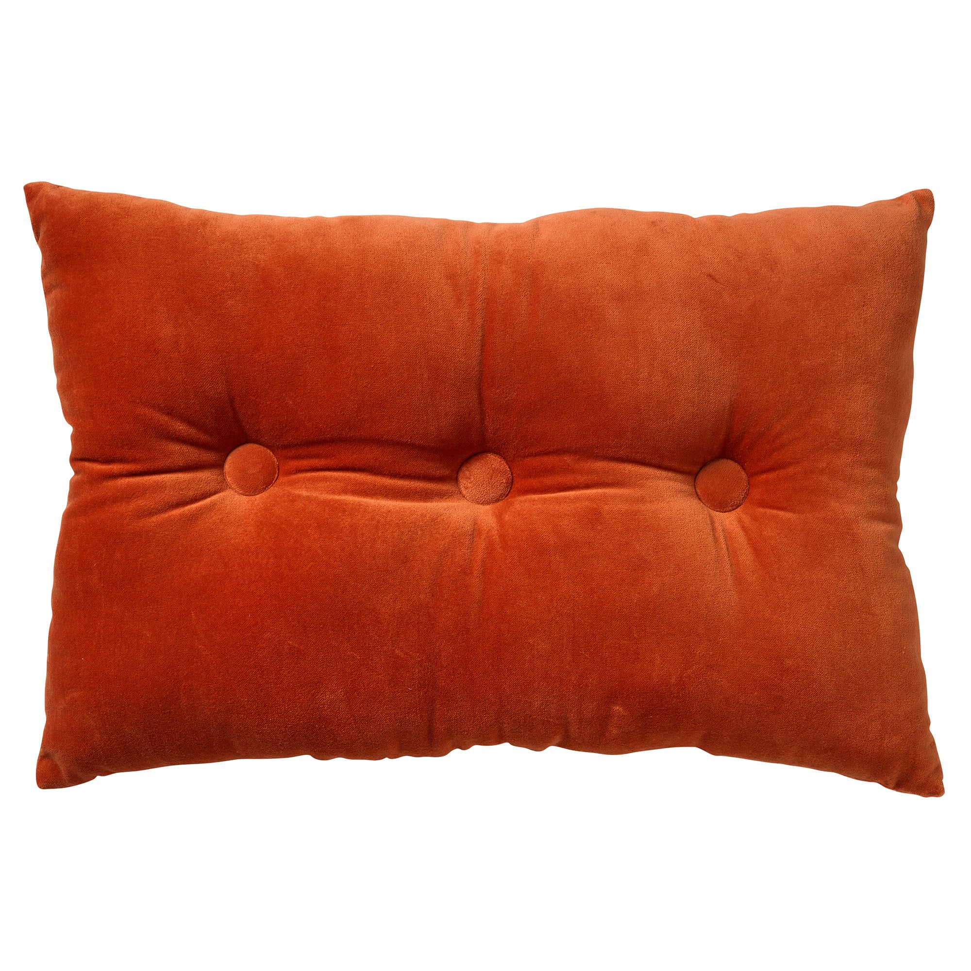 VALERIE - Sierkussen 40x60 cm - velvet - met knopen - Potters Clay - oranje