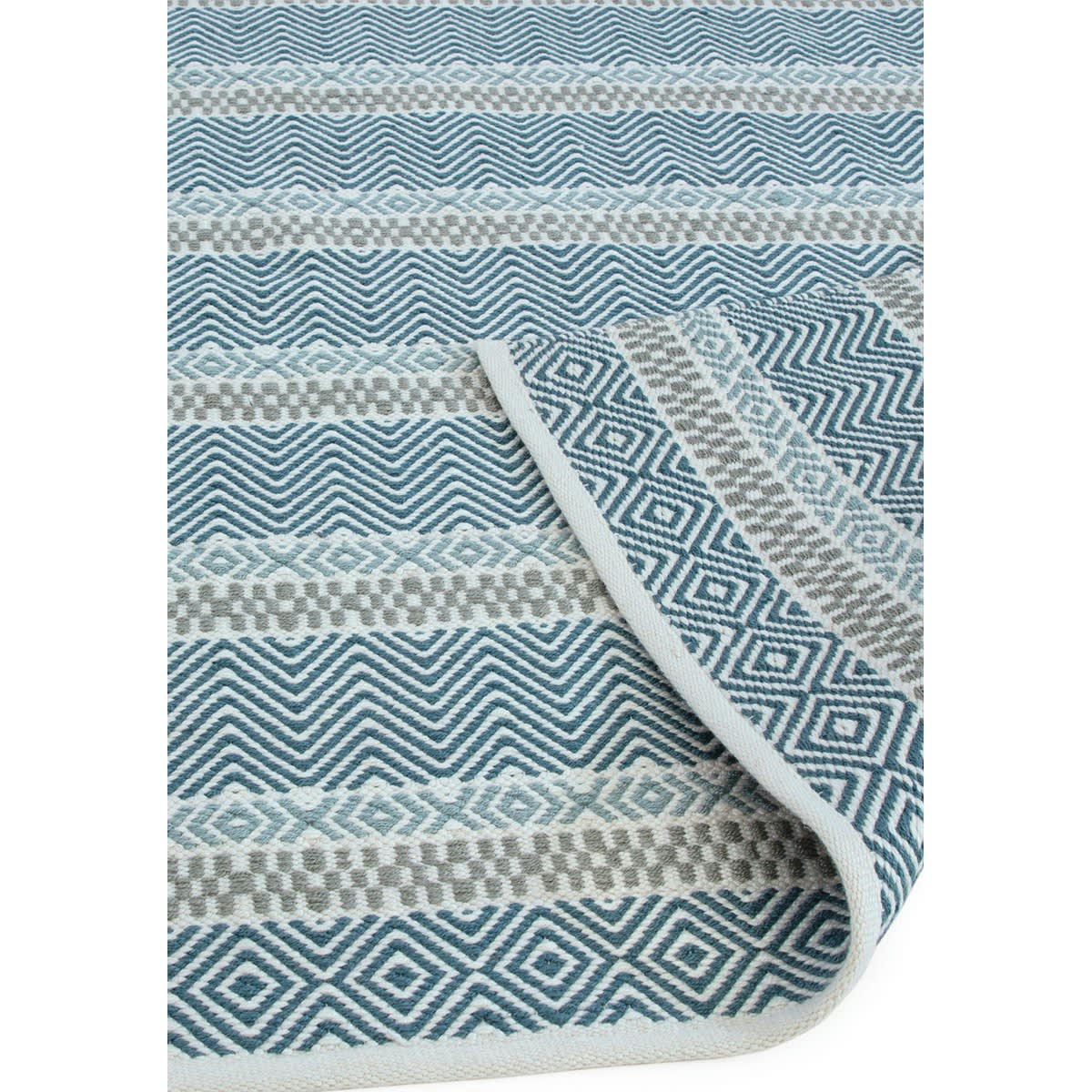 SUMMER - Tapis tissé plat en Polyester recyclé Bleu ciel 160x230 cm