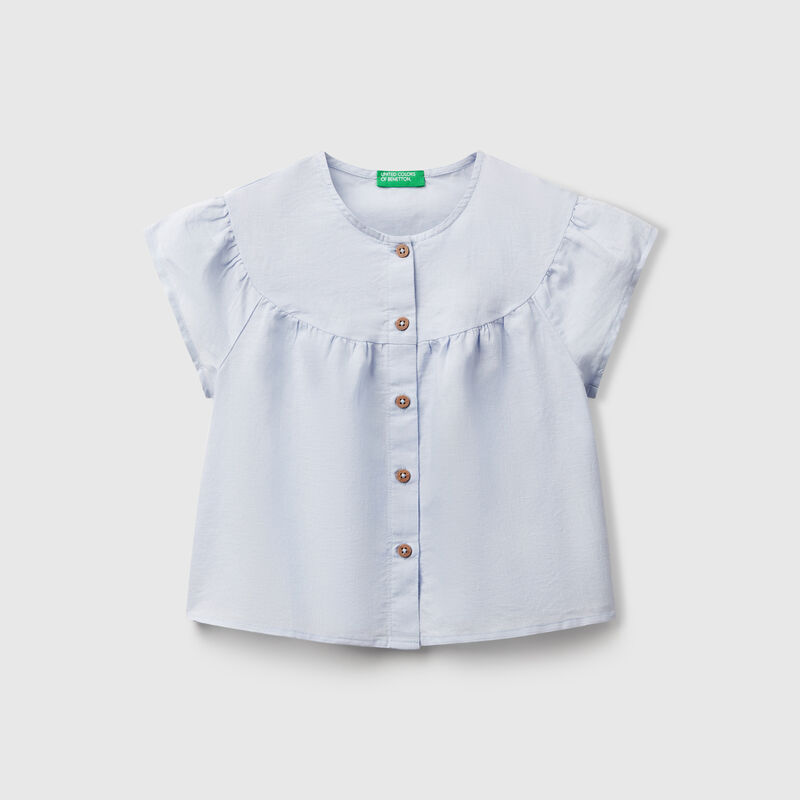 Blouse in linen blend