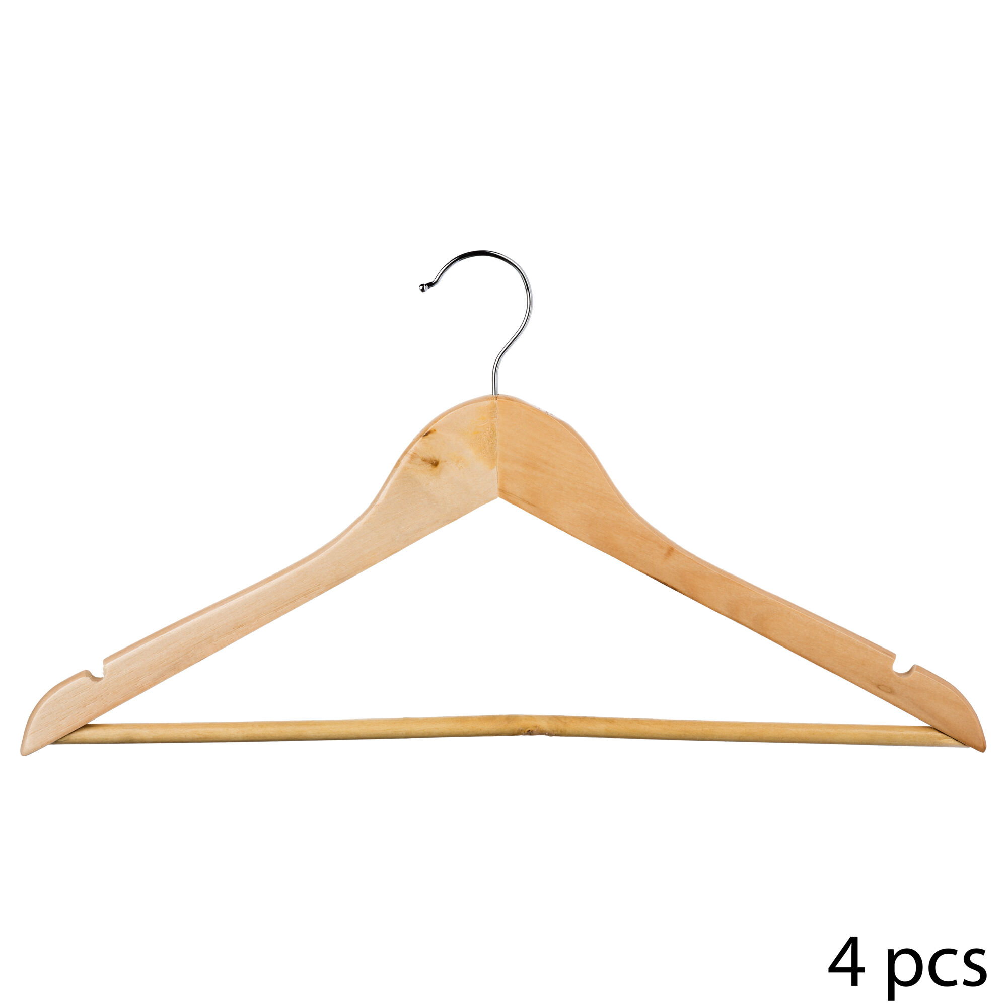 Conjunto de 4 cabides em madeira