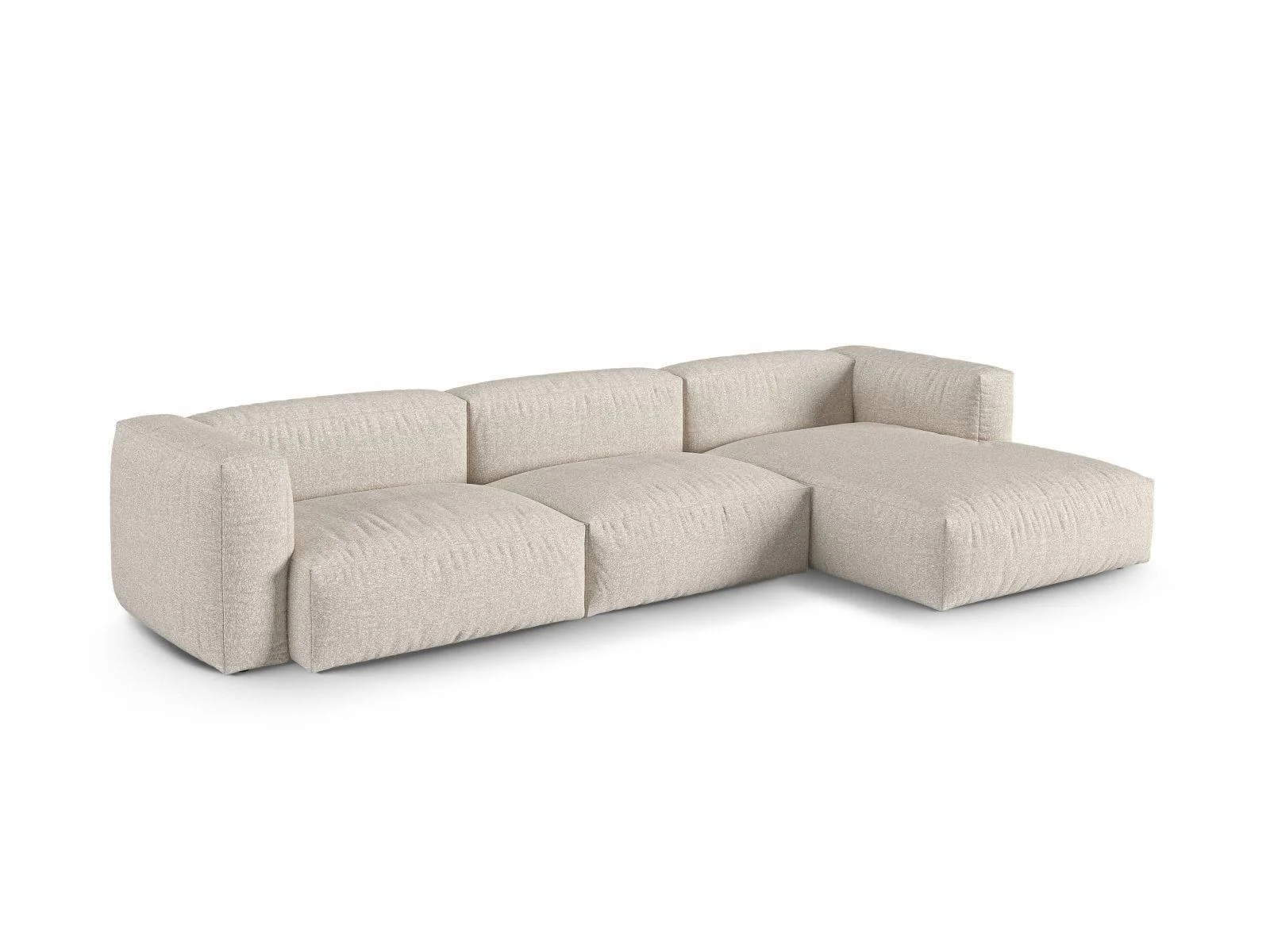 Modulaire hoekbank Martina rechts bouclé
