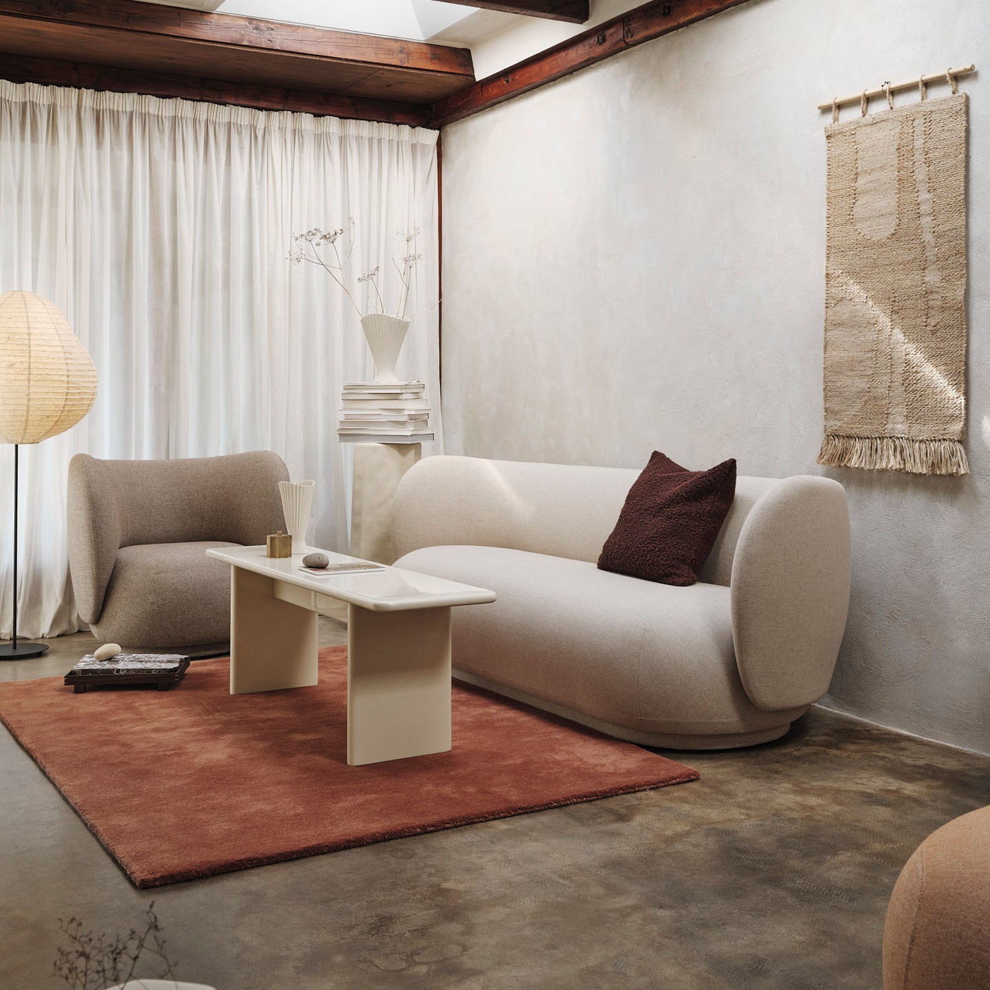 Ferm Living Stille Vloerkleed 140 x 200 cm - Red Brown