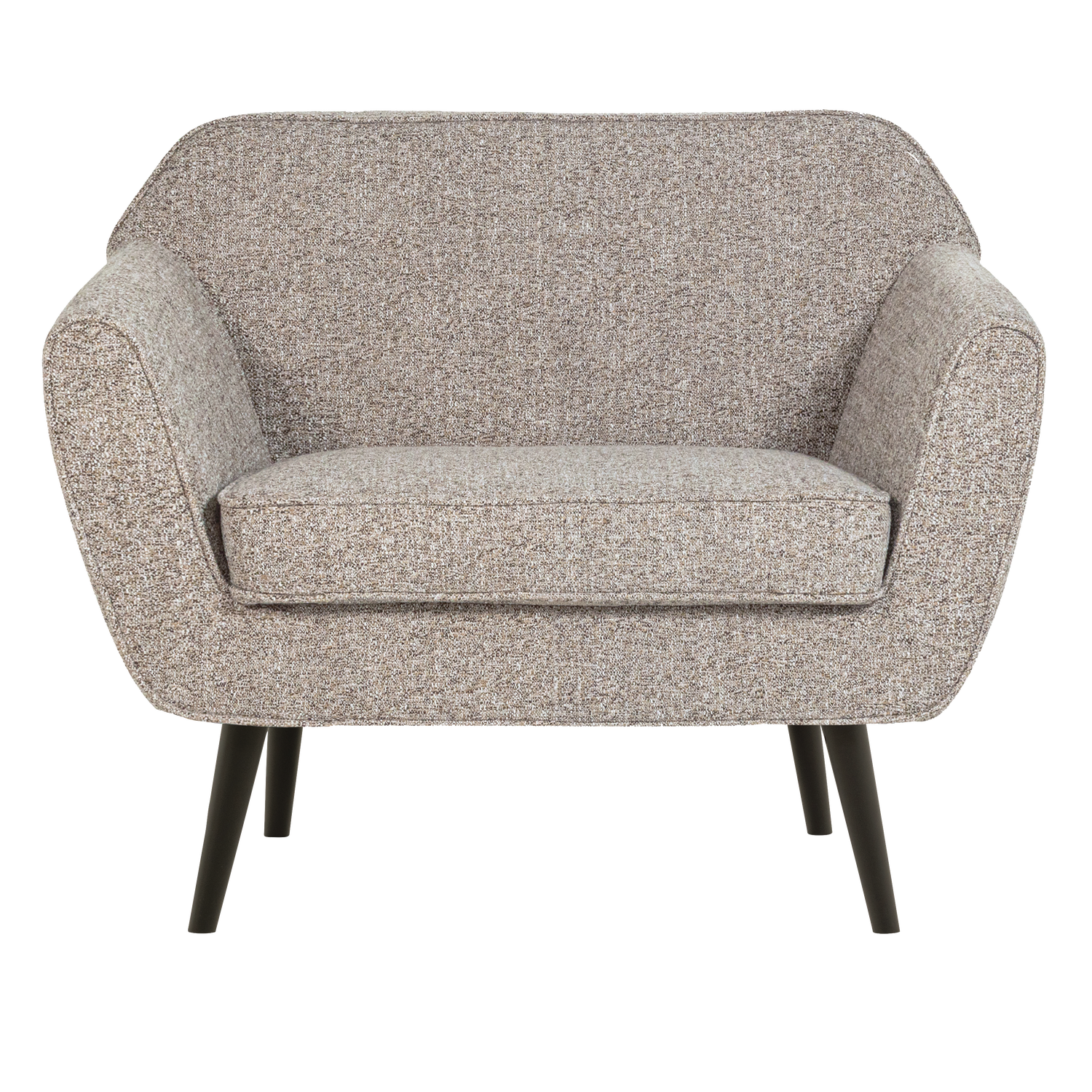 WOOOD fauteuil Rocco - Geweven Stof - Bruin Melange - 75x92x81