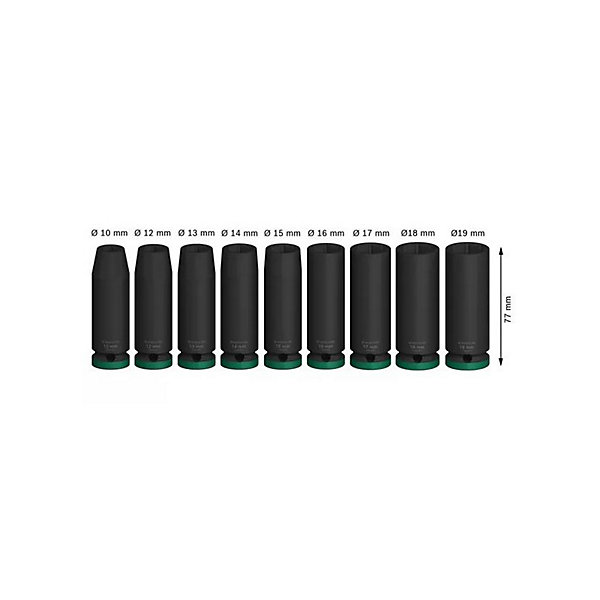 Coffret de 9 douilles à chocs PRO Impact 1/2'' M10 - 27 77mm - BOSCH - 2608003040