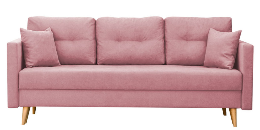 Zestaw skandynawski sofa 2xfotel 2xpodnóżek Różowy