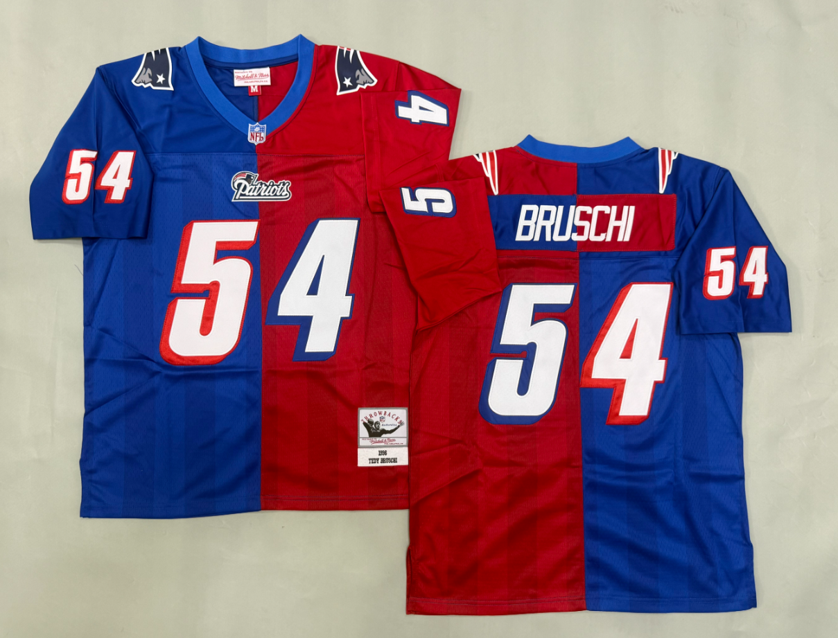 Tedy Bruschi New England Patriots Authentic Split Throwback Retired Player Jersey