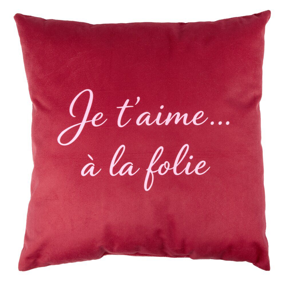 Coussin carré thème amour rouge et rose 40x40cm (3 modèles)
