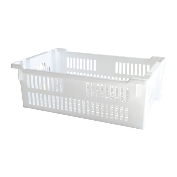 Caisse ajourée empilable emboîtable 600 x 400 x 200 mm - 30 L - blanc