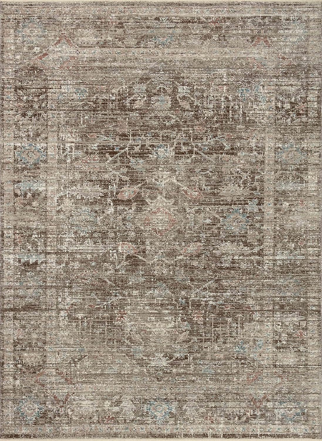 Loloi Magnolia Home by Joanna Gaines Millie Collection MIE-03 Charcoal/Dove 7'-10 x 10', .25 Pile Height, Area Rug