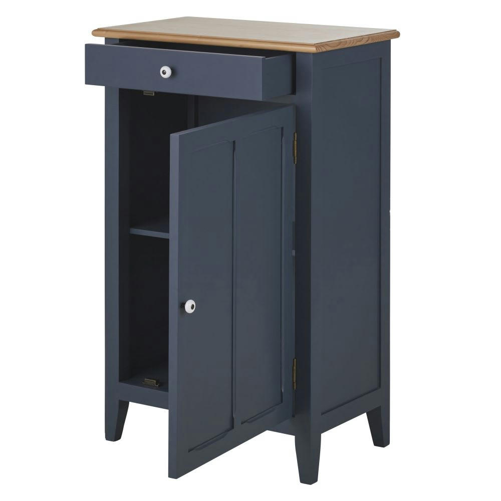 Antwerp - Meuble d'entrée 1 porte 1 tiroir bleu