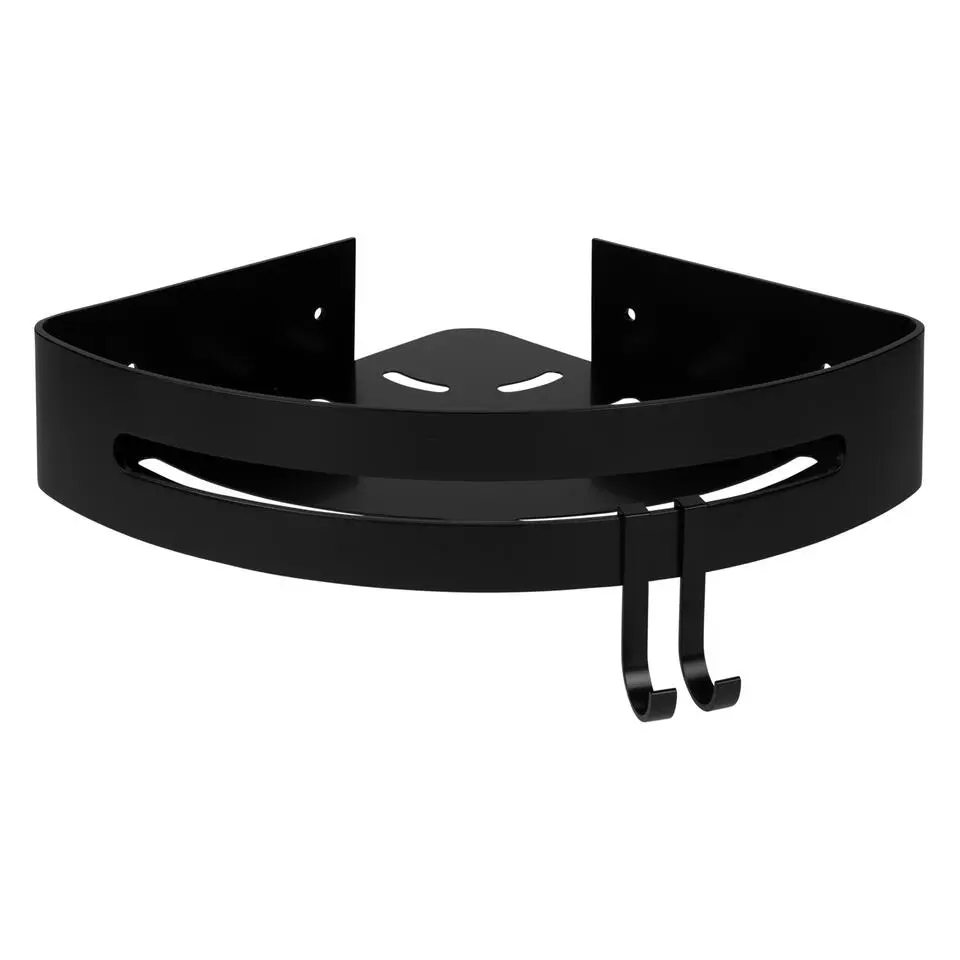 QUVIO Badkamer plankje voor in een hoek Aluminium - Zwart