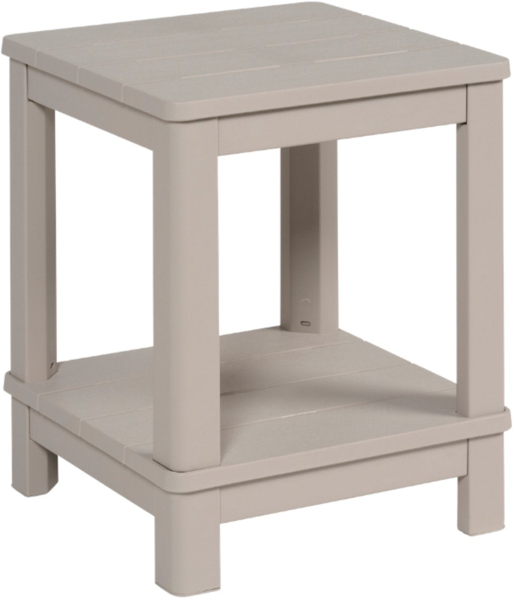 Keter Troy Deluxe Bijzettafel - 40.5x40.5x2cm - Soft Beige