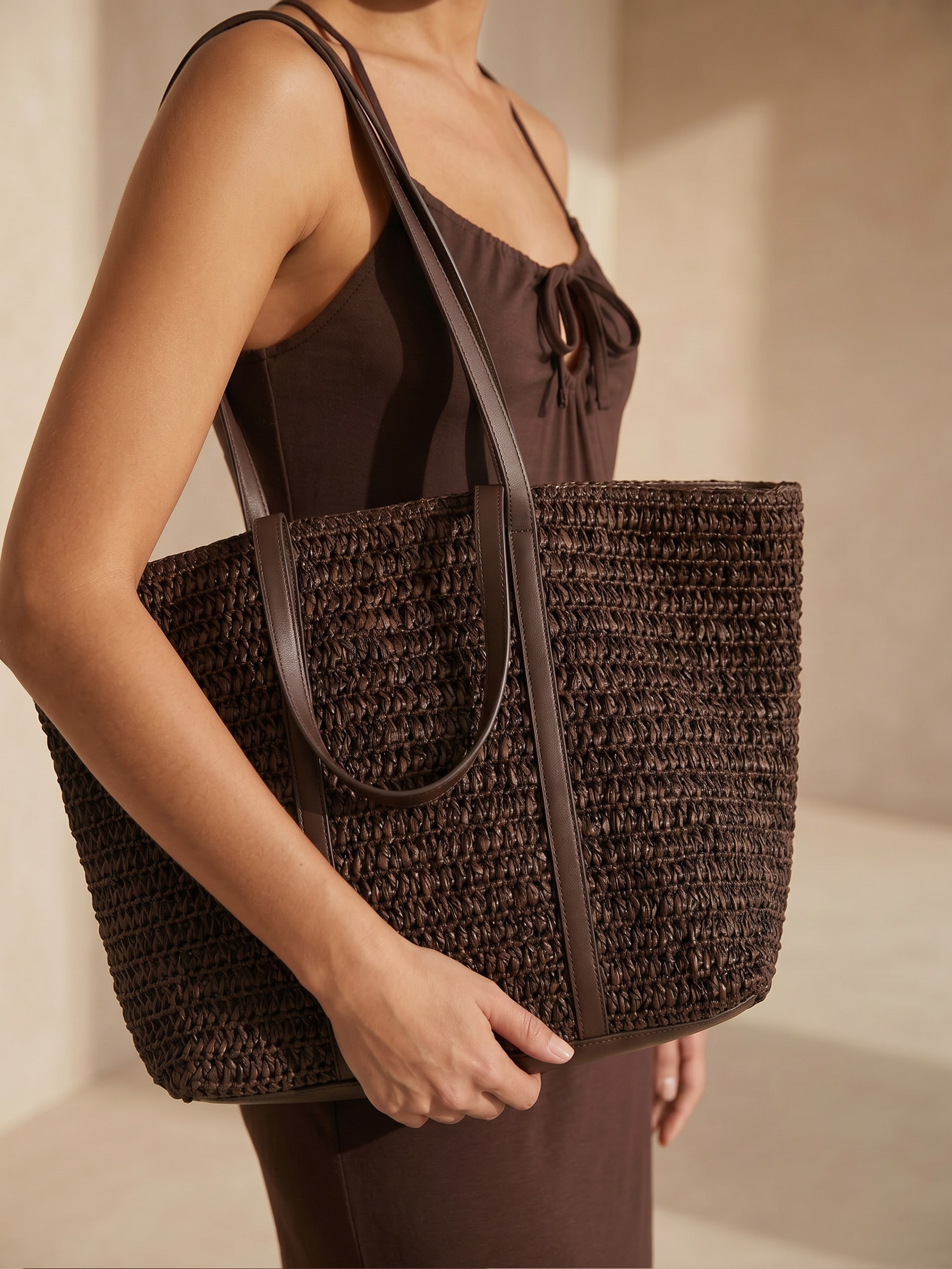 Pleciona torba shopper na ramię
