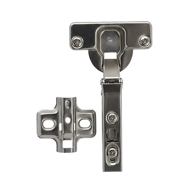 Charnière invisible tourillon acier nickelé pour porte à demi-recouvrement Diall Ø35 mm 110°, lot de 2