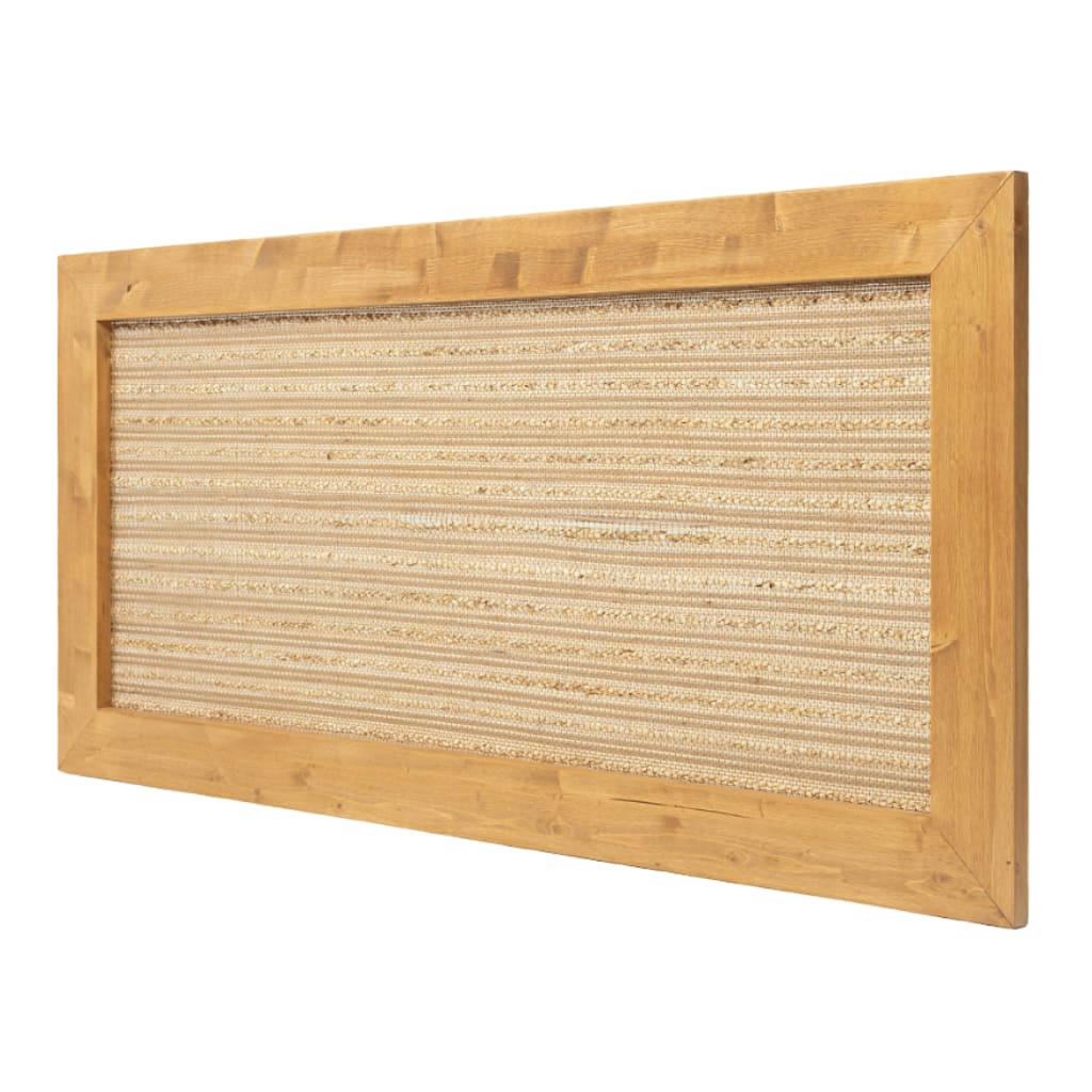 KERLIN - Tête de lit en bois et jute pour lit 135 cm en couleur marron clair