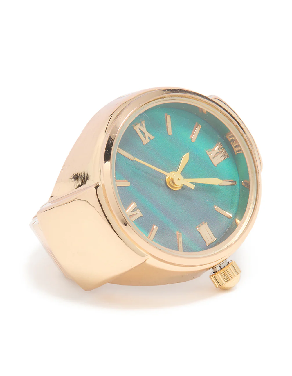 Gold Statement Blue Watch Ring