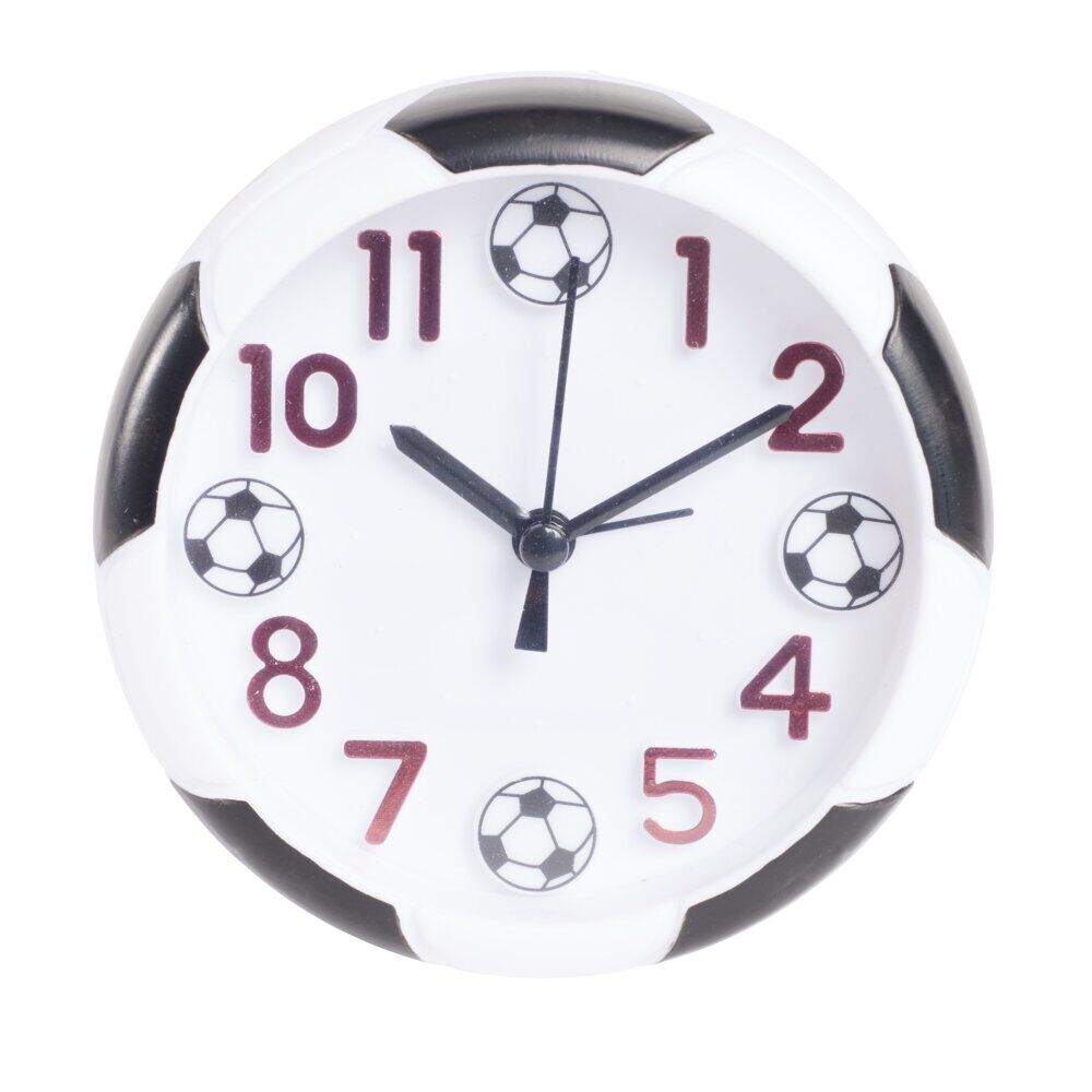 Réveil foot ou basket en plastique Ø11cm - 2 modèles