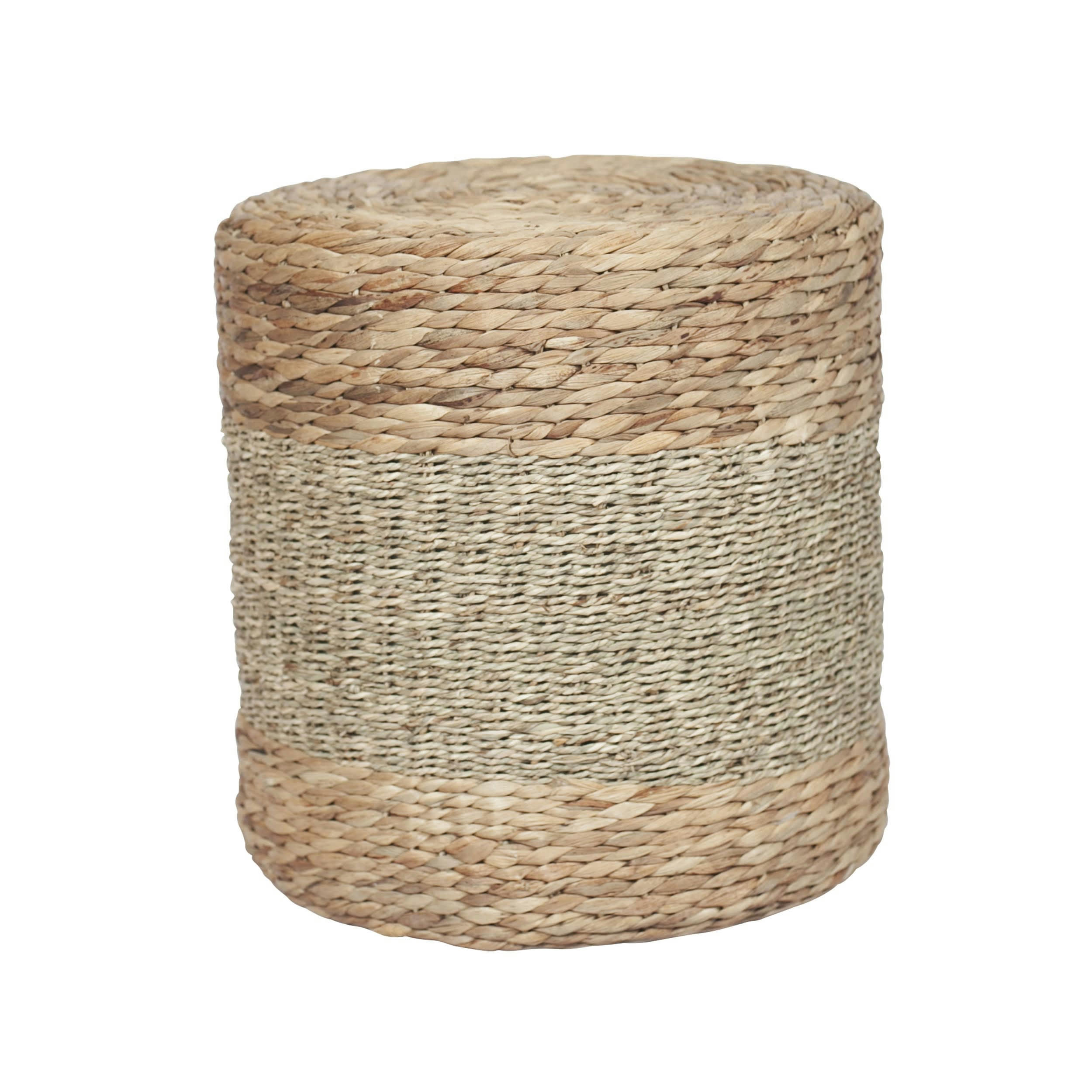 NELSON - Pouf rond en fibre naturelle D40 cm