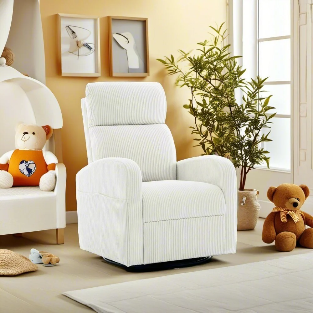 Aemeios Upholstered Swivel Rocker Glider Nursery Rocking Chair