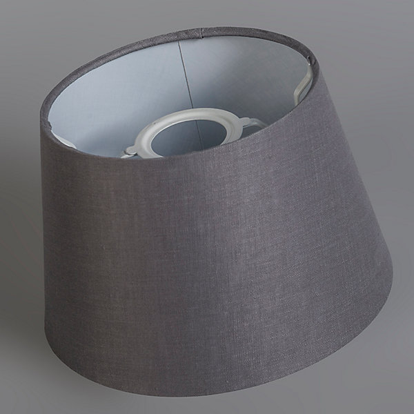 Abatjour rond schuin linnen - D250 mm - Gris foncé -